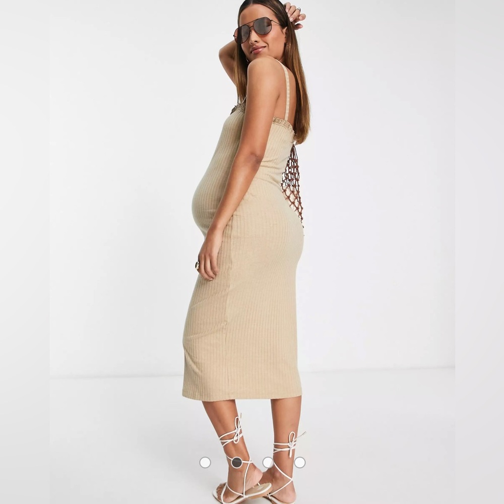 Asos Design Maternity Midi Button Through Ribbed … - image 2